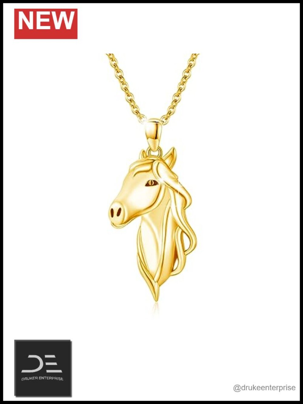 925 Sterling Silver Horse Pendant Necklace Women Equestrian Jewelry Gift